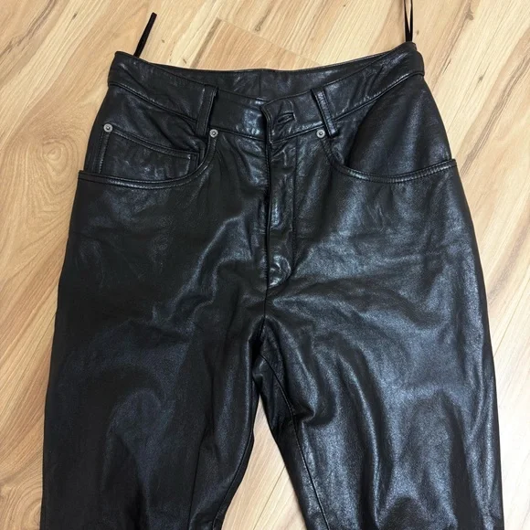 Wilson’s Maxima Pockets Black Buttery Soft Genuine Leather Bootcut Pants Size 10 - Picture 3 of 14